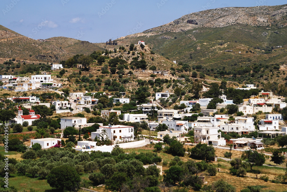 Landscape of Leros island, Dodecanese islands, Greece.