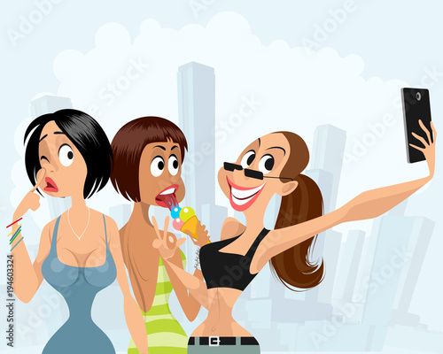 Girl makes a selfie