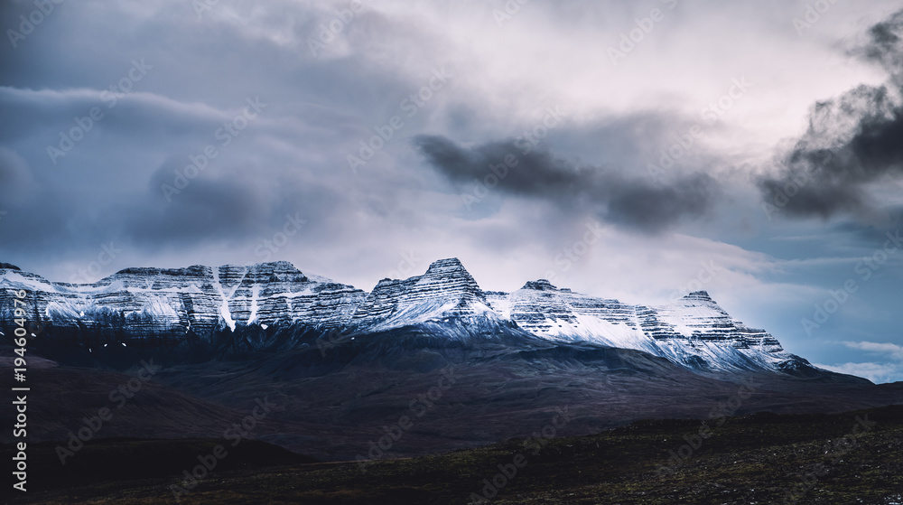 Iceland snowy mountains - landscape Iceland snowy mountains - landscape