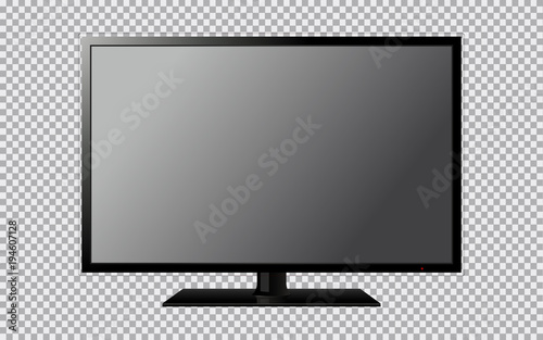 Modern TV with blank screen isolated on transparent background