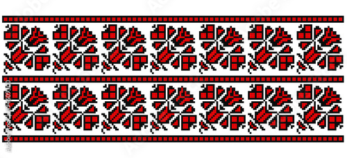 Traditional Romanian folk art knitted embroidery pattern