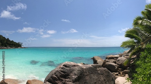Strand auf Praslin, Seychellen (Anse Georgette)
