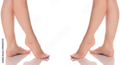 Set female feet legs heel of foot  from different directions medicine beauty health © Kabardins photo