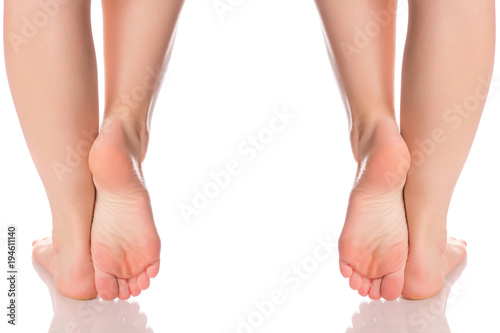 Set female feet legs heel of foot  from different directions medicine beauty health © Kabardins photo