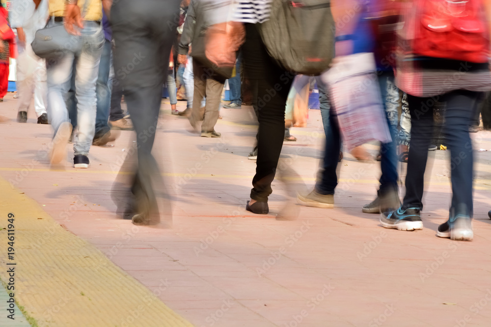 Business people are walking on city road