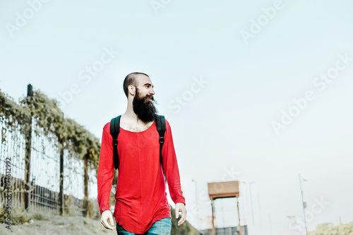 Bearded boy walking © ZOI Imagery