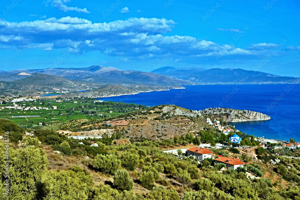 Greece-view of Tolo and coast Peloponnese