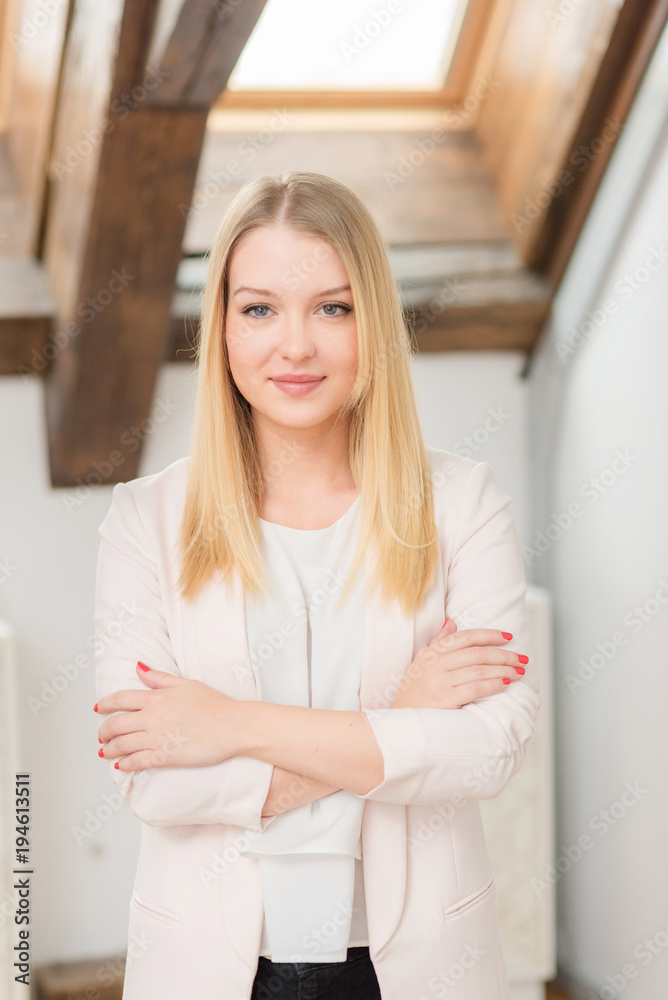 Young business woman working at modern office Young business woman working at modern office