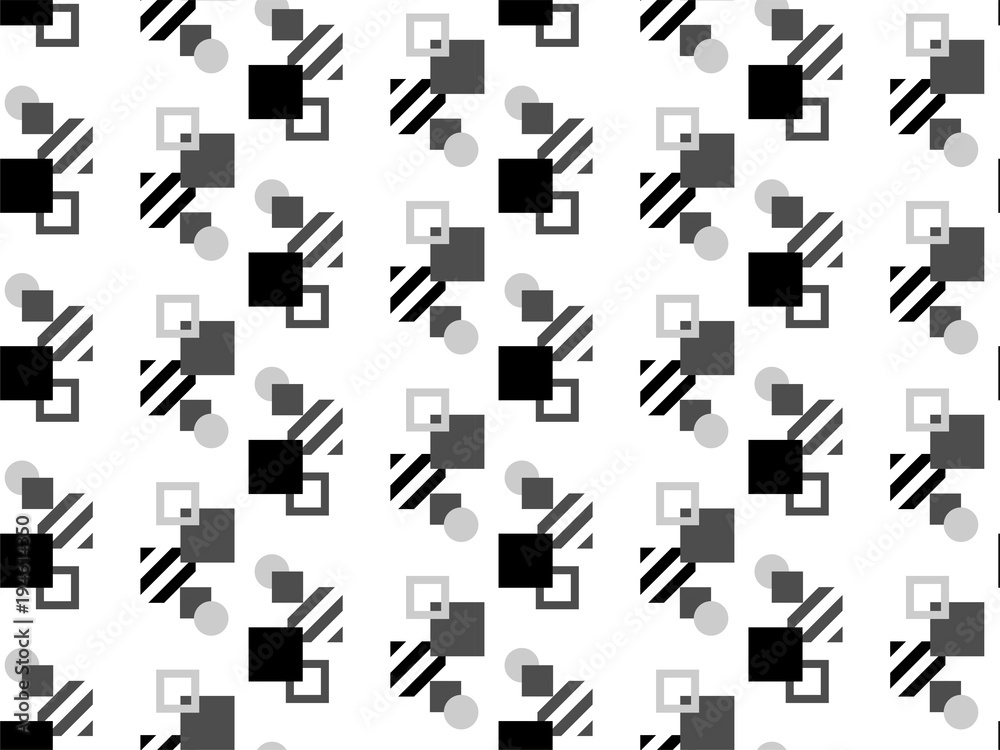 Obraz premium MODERN GEOMETRIC SEAMLESS VECTOR PATTERN. DIVERSE ELEMENTS. COVER DESIGN ON WHITE BACKGROUND