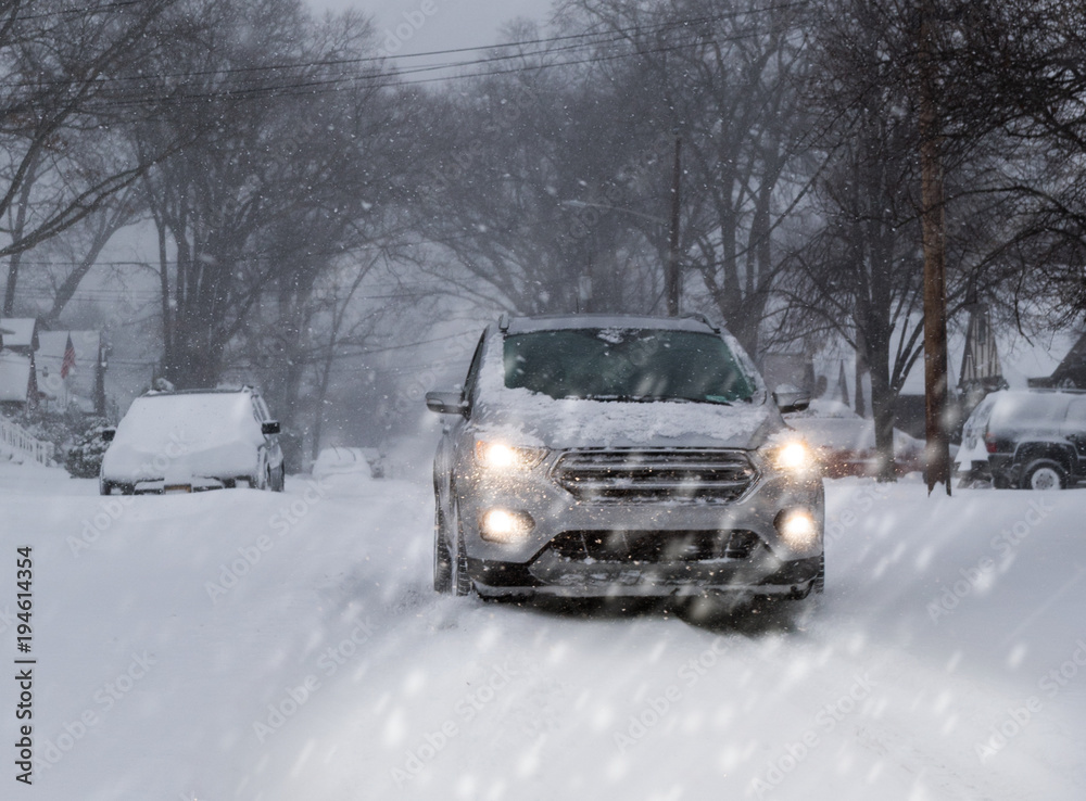 Driving in a snow storm