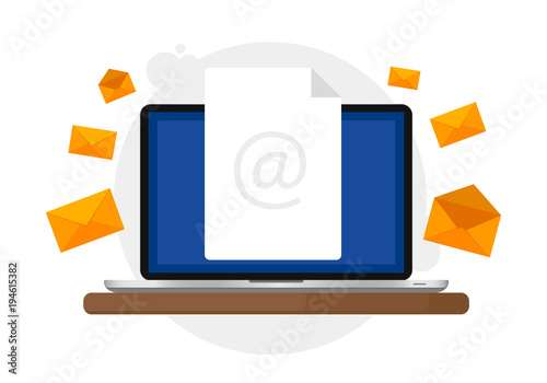 Design communication concept and e-mail marketing. Sending and receiving email. Vector illustration. Flat style.