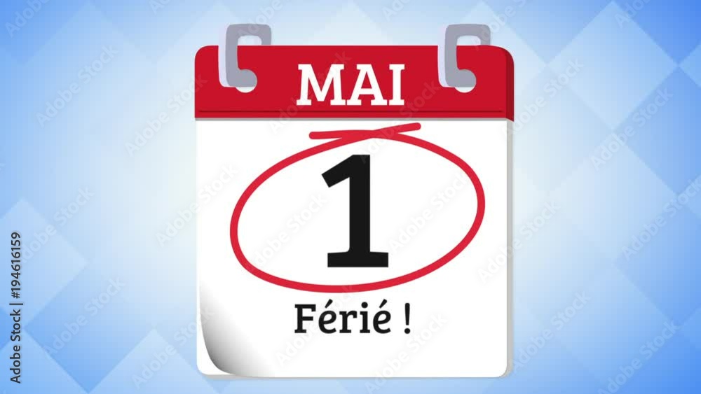 1 mai calendrier
