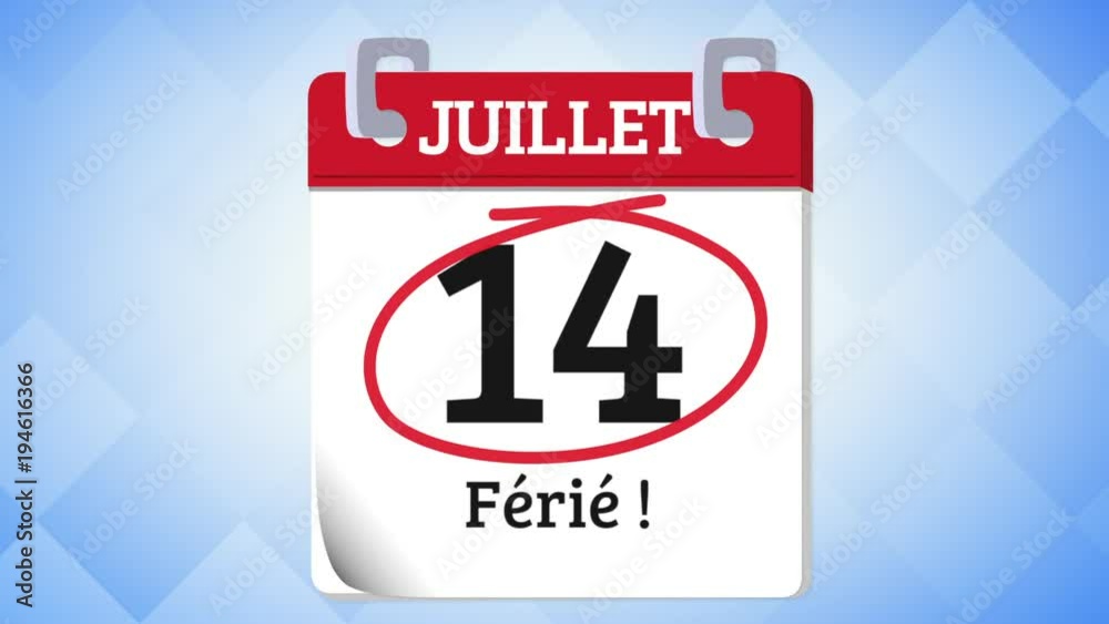 14 juillet calendrier