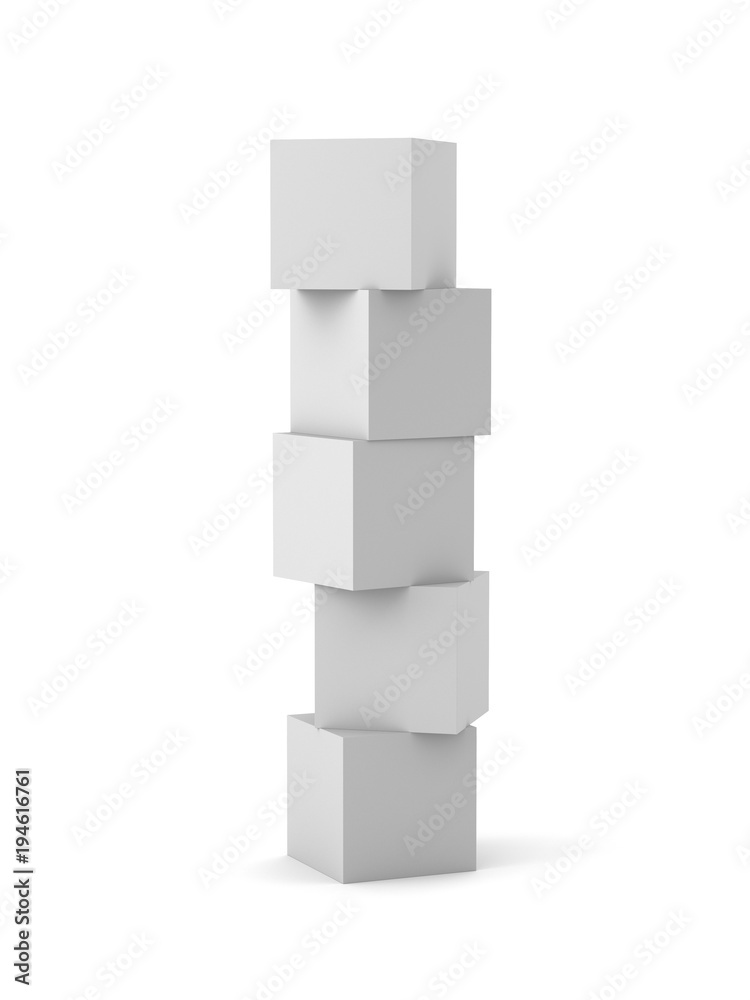 Column of Blank White Cubes Column of Blank White Cubes
