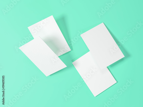 paper cups, 3d illustration, mock up, turquoise background