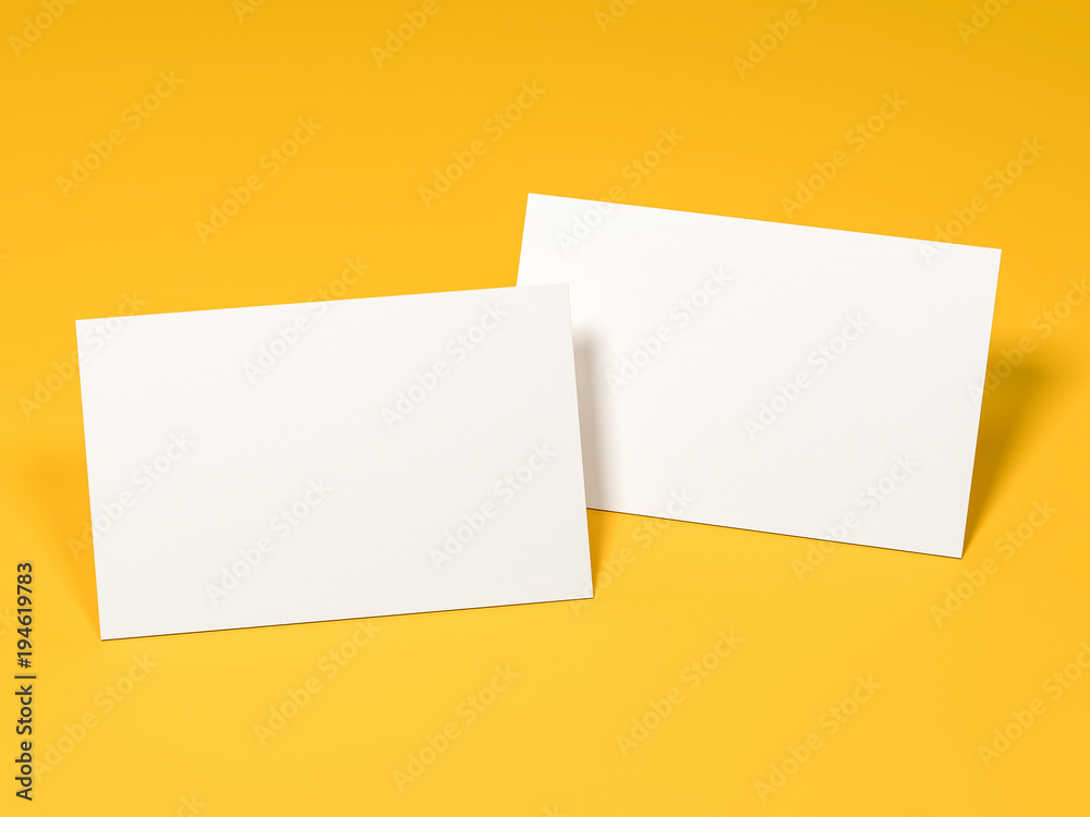 paper cups, 3d illustration, mock up, yellow background paper cups, 3d illustration, mock up, yellow background