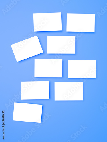 paper cups, 3d illustration, mock up, blue background