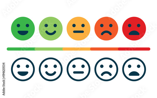 Rating satisfaction. Feedback in form of emotions. photo