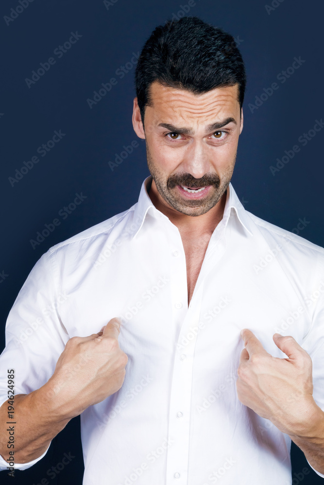 Young handsome man with beard and mustache Young handsome man with beard and mustache