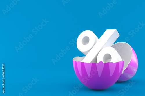 Open easter egg with percent