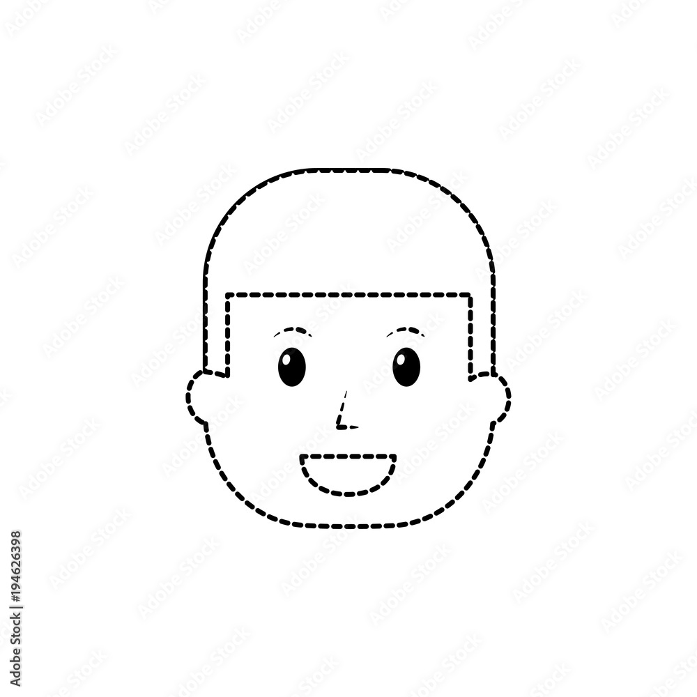 Fototapeta premium happy man head icon image vector illustration design black dotted line