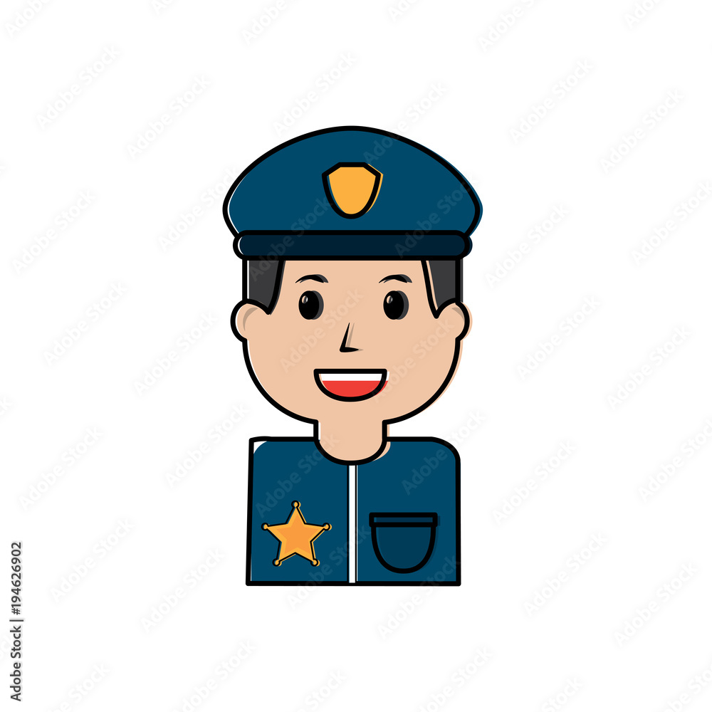 policeman smiling icon image vector illustration design policeman smiling icon image vector illustration design