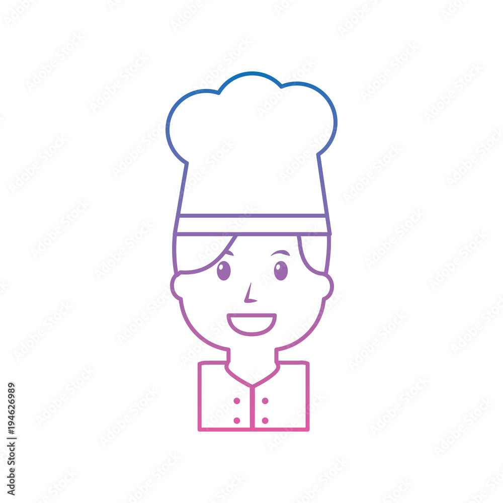 chef happy icon image vector illustration design purple to blue ombre line chef happy icon image vector illustration design purple to blue ombre line