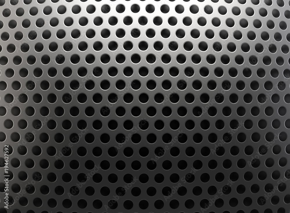 3d rendering. close up on metal circle holes mesh wall background. 3d rendering. close up on metal circle holes mesh wall background.