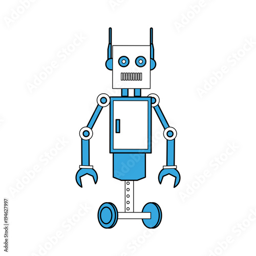 Funny robot cartoon vector illustration graphic design