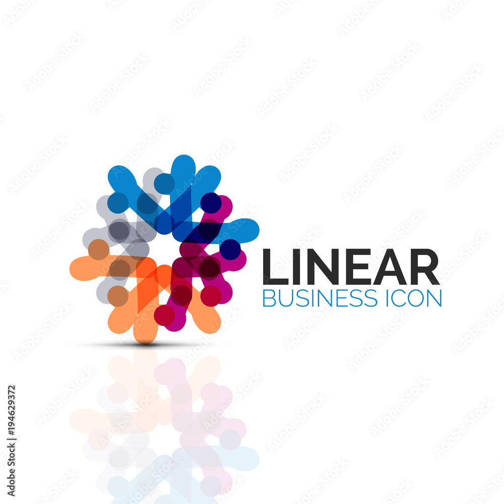 Abstract flower or star, linear thin line icon. Minimalistic business geometric shape symbol created with line segments Abstract flower or star, linear thin line icon. Minimalistic business geometric shape symbol created with line segments