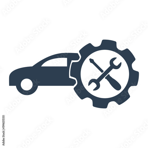Car service icon on white background.