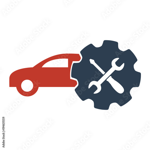 Car service icon on white background.
