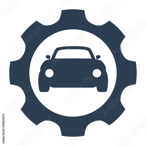 Car service icon on white background.
