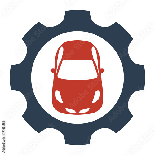 Car service icon on white background.