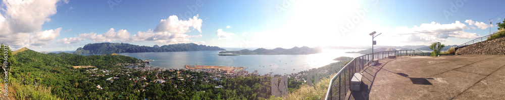 panorama view from Coron Hill, Coron, Palawan, Philippines