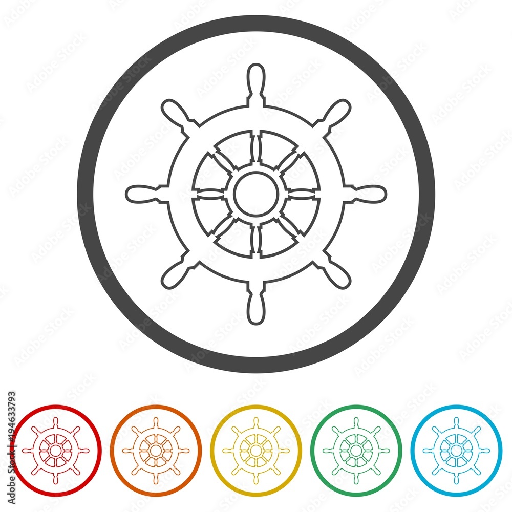 Steering wheel of the ship, Ship wheel, 6 Colors Included Steering wheel of the ship, Ship wheel, 6 Colors Included