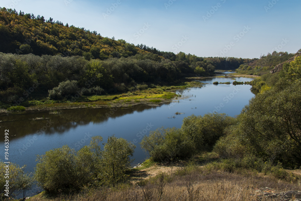 View on river Sluch, Rivno region, Volyn, Ukraine