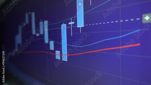 Candle graph charts of stock market investment trading - financial business background photo