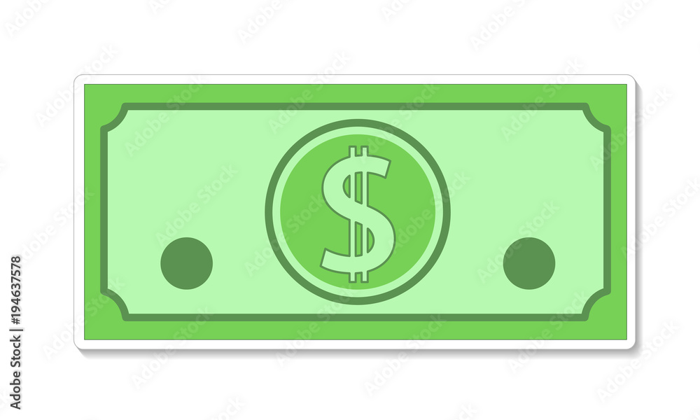 color image cartoon set bills with currency dollar symbol vector illustration color image cartoon set bills with currency dollar symbol vector illustration