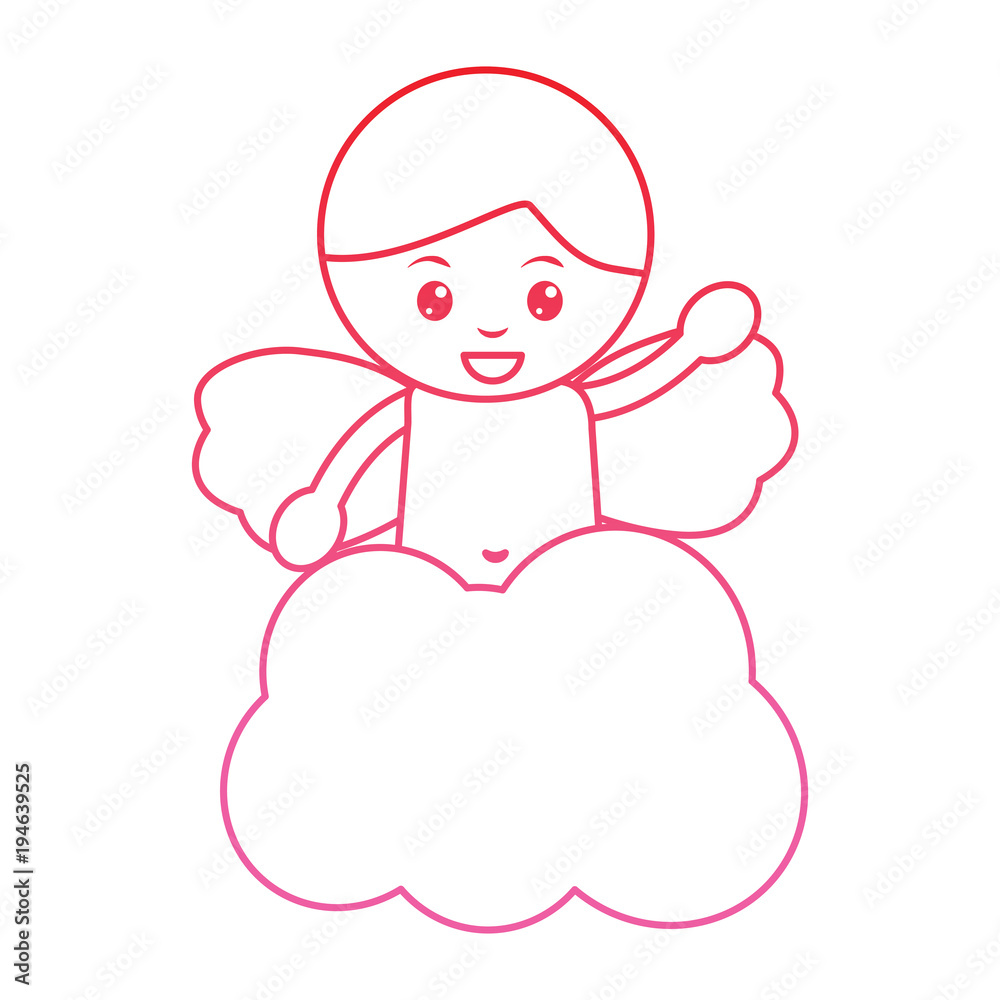 baby angel icon image vector illustration design pink line baby angel icon image vector illustration design pink line