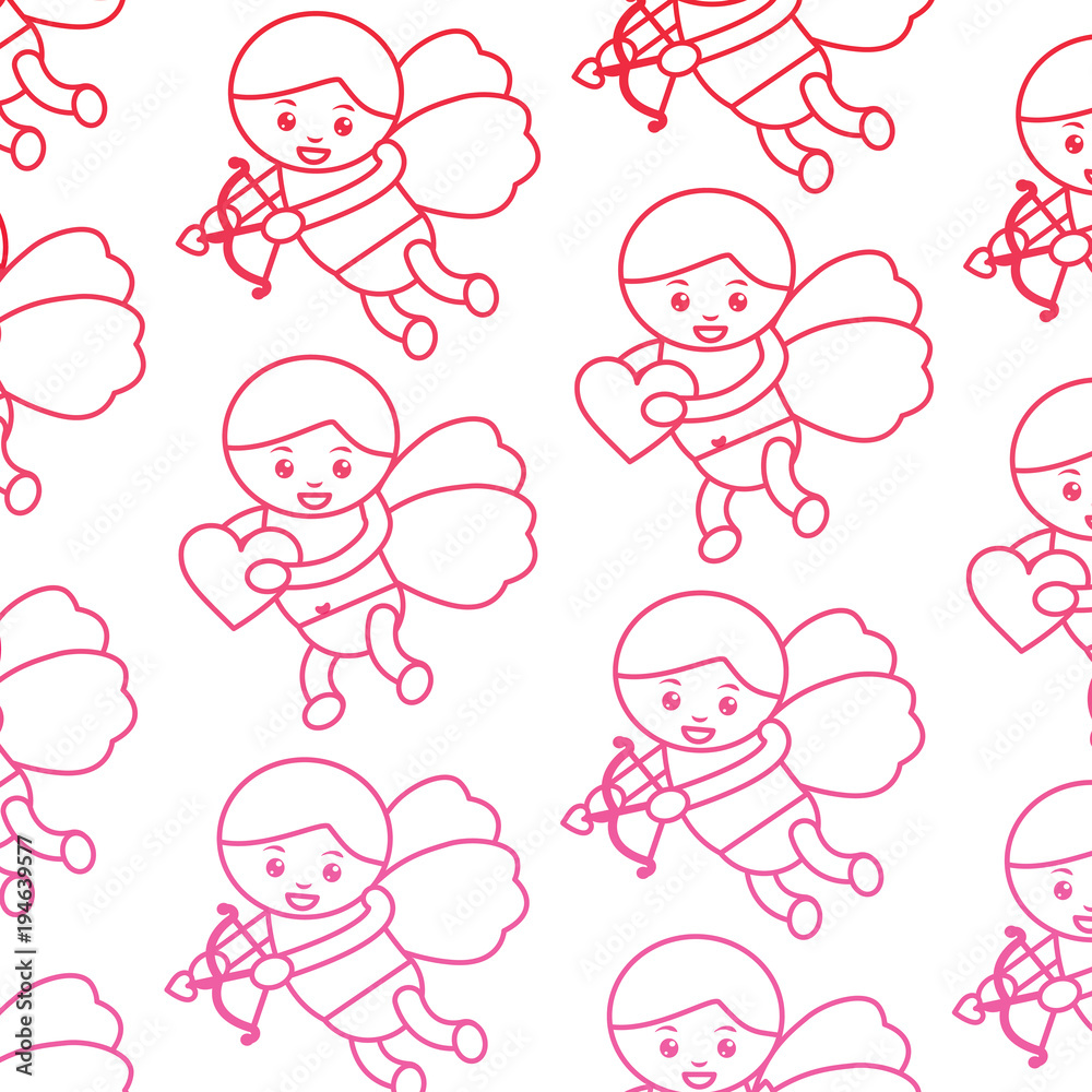 cupid valentines day pattern image vector illustration design pink line cupid valentines day pattern image vector illustration design pink line