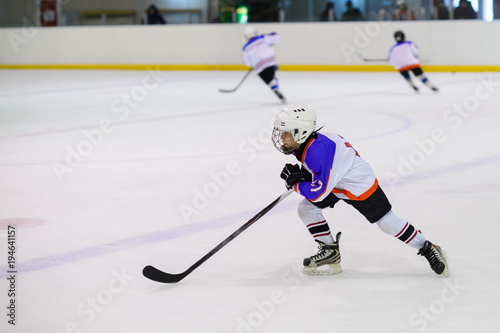 Kids ice hockey.