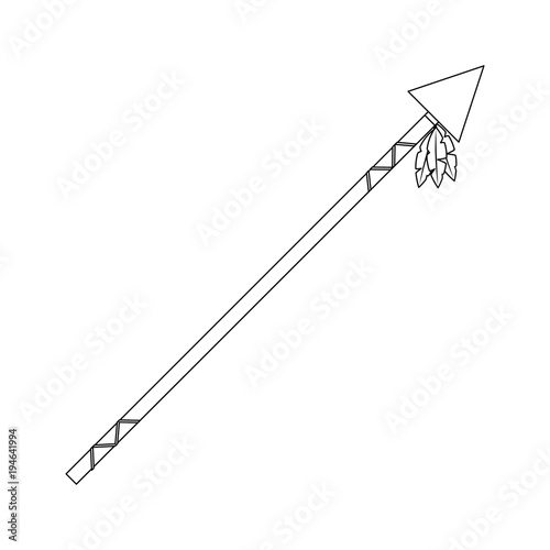 spear weapon ancient traditional icon image vector illustration design 