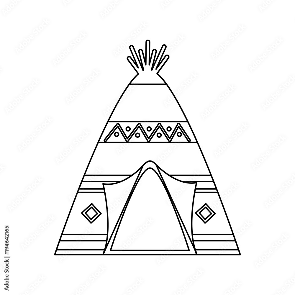 teepee home native american icon image vector illustration design Stock