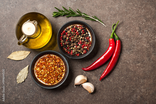 Cooking table with ingredients