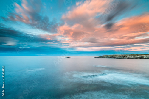 the sunsets in the sea of the coasts and beaches of Galicia and Asturias have nothing to envy to other parts of the world, where the spectacular colors of the clouds, rainbows, rays of light, natural  © AGUS