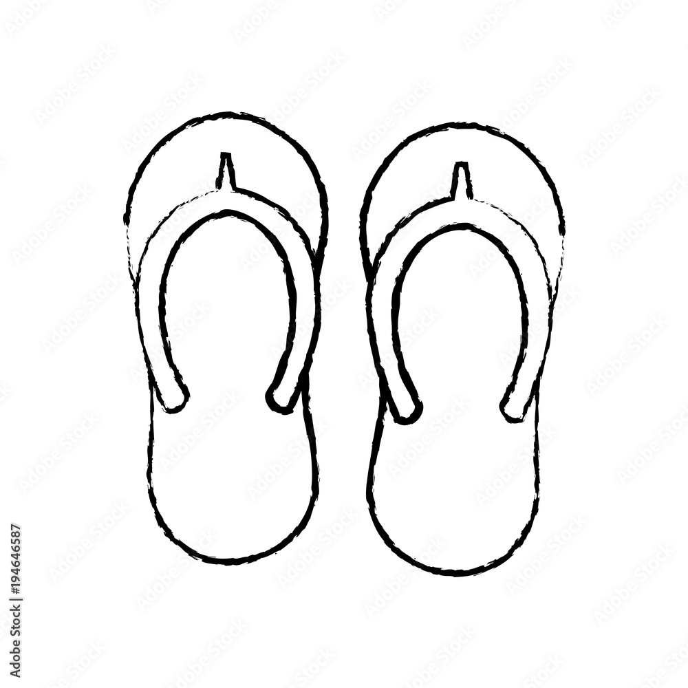 flip flops sandals beach icon image vector illustration design black sketch line flip flops sandals beach icon image vector illustration design black sketch line