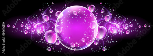 Glowing background with bubbles