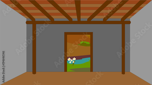 The old shepherd's house. The picture shows the interior of the house, where it is empty without furniture