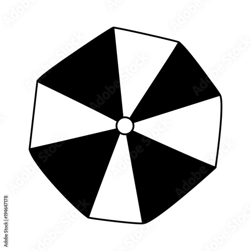 parasol umbrella topview beach icon image vector illustration design  black and white